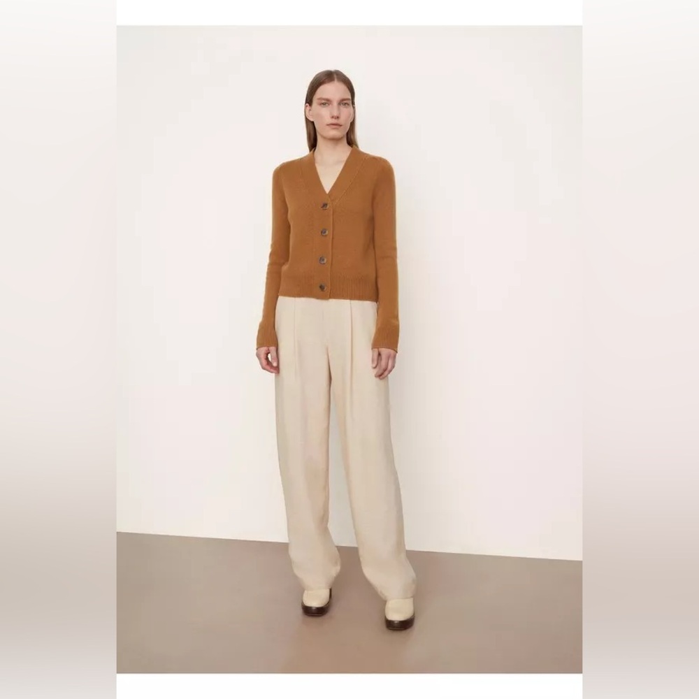 Textured Cashmere Shrunken Button Cardigan